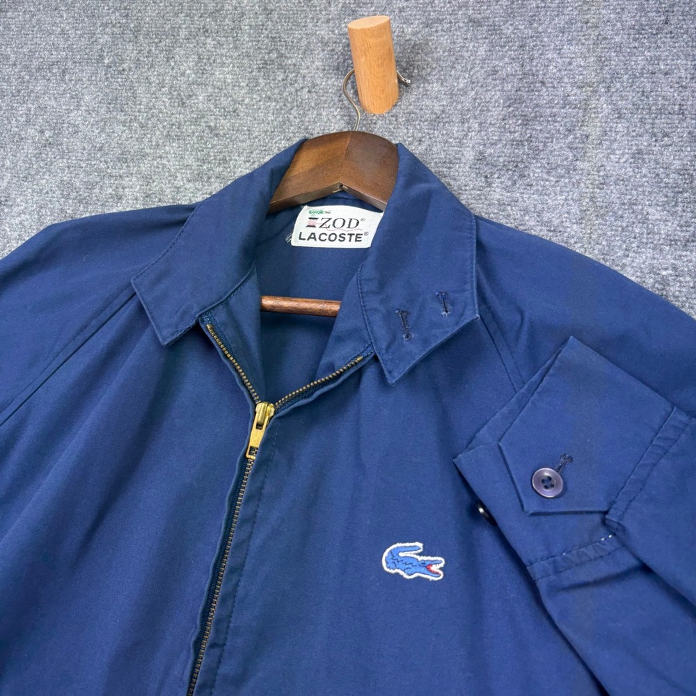 Izod Lacoste Harrington Jacket Mens Medium Blue Vintage Windbreaker Coat 0437